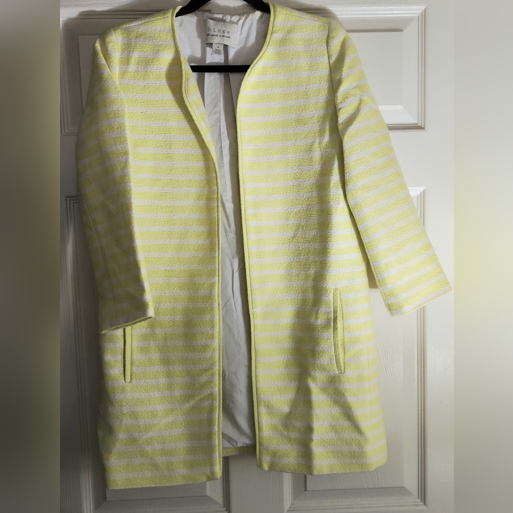 Elegant Yellow Striped Jacket